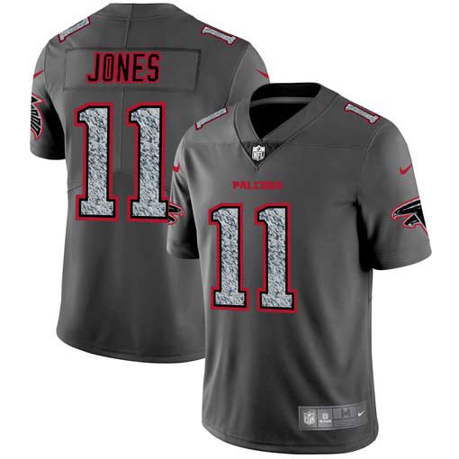 Men Atlanta Falcons #11 Jones Nike Teams Gray Fashion Static Limited NFL Jerseys->atlanta falcons->NFL Jersey